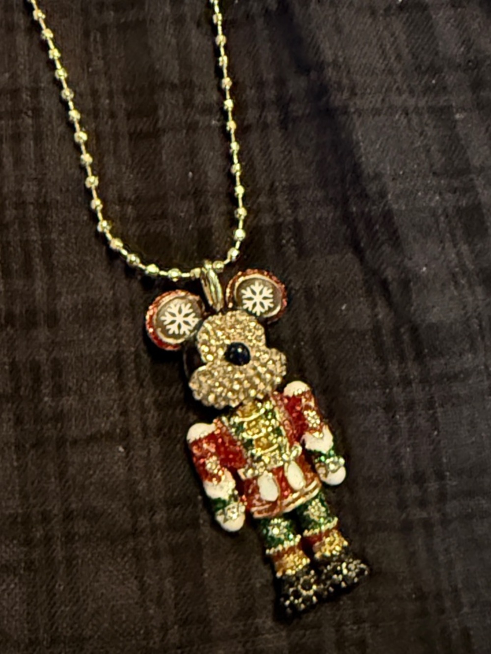 BaubleBar Holiday Nutcracker Mickey Pendant Necklace